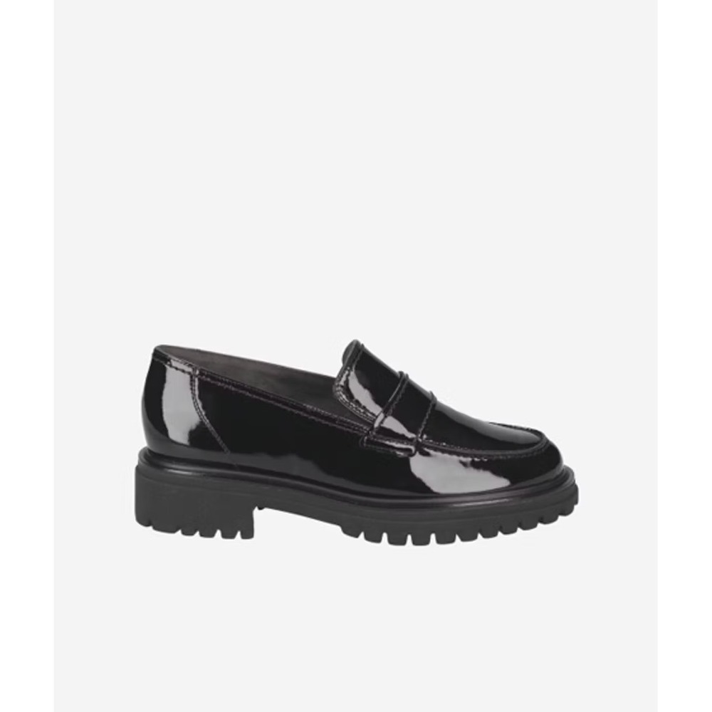 Paul Green Women's Charlie Patent Leather Lug Sole Loafers Dark‎ Brown- Size 8